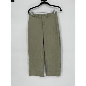 BCBG Generation High Waisted Wide-Leg Trouser Pants Khaki Green Womens Size 9/29